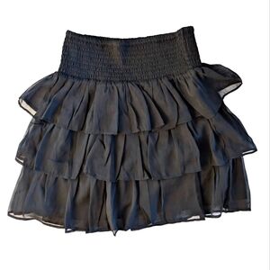 NWOT Lindex Girls Elegant Black Tiered Skirt Organic Cotton Size 10-12